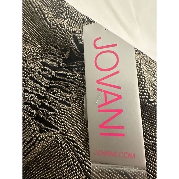 Jovani Women's Beaded Chain Embellished Short & Cocktail Black Dress Size 14 NWT - Picture 15 of 15